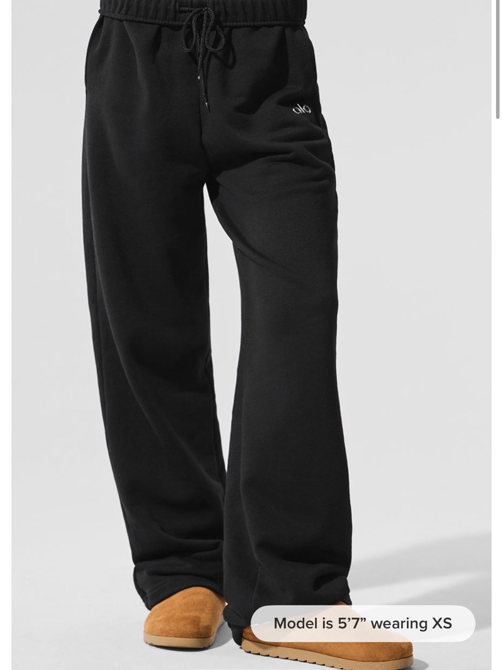 ALO Yoga Black Wide-Leg Sweatpants